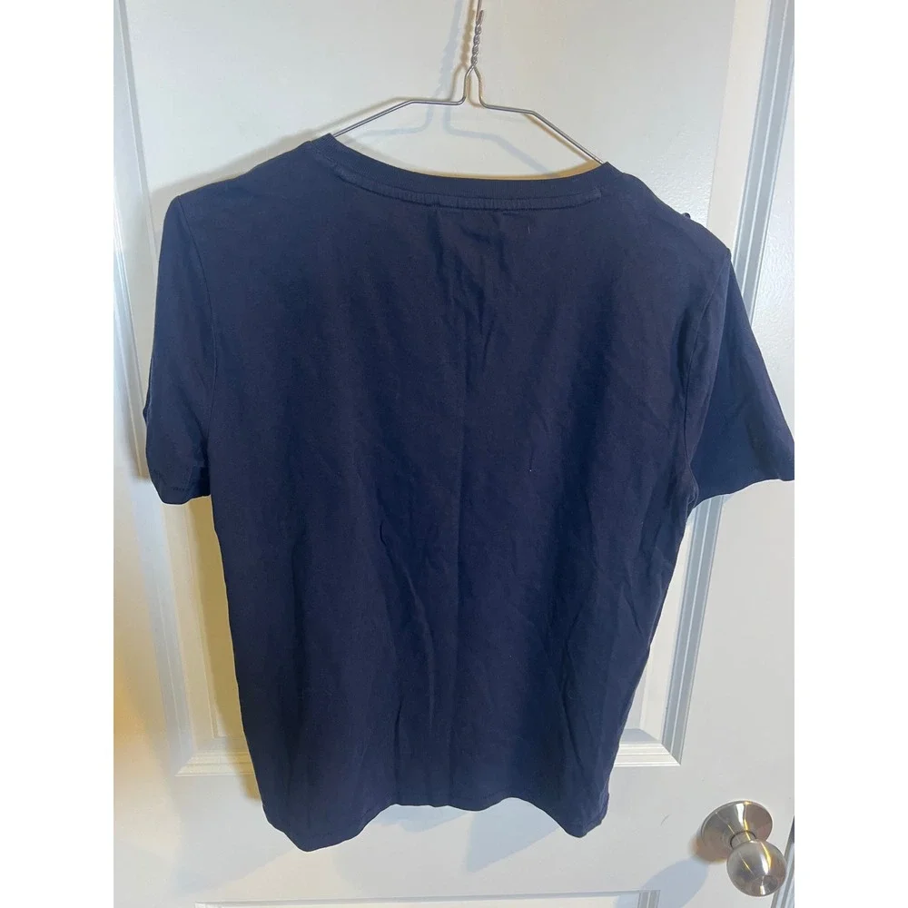J.Crew Womens T-Shirt‎ Sequin Embellished Navy Blue XS